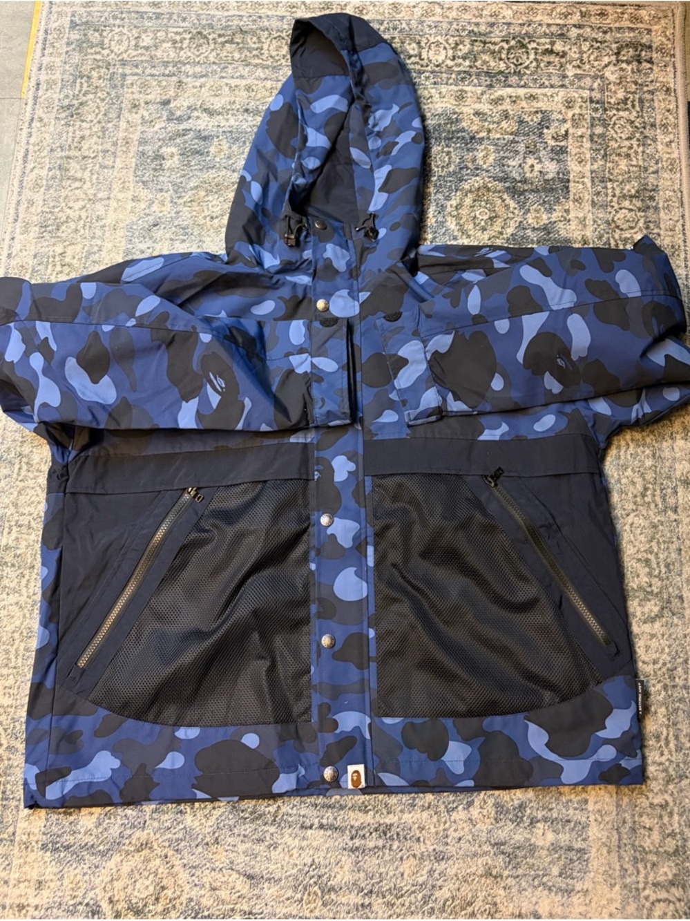 A Bathing Ape color camo relaxed fit hooded jacket Large NWT